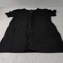 OFEEFAN Summer Dresses for Women Ruffle Short Sleeve V Neck Casual Shift Dress with Pockets (X-Large, 01-black)