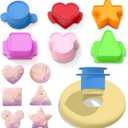 6 PCS Cake Pop Mold Set, Heart Square Triangle Mouse Round Star 3D Printed Cake Pop Cutter and Pusher, Baking Molds for Home Baking, Birthday Parties, Wedding Desserts