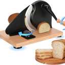 Manual Bread Slicer for Homemade Sourdough Bread,Classic Manual Bread Slicer,Suitable For Kitchens And Supermarkets, Stainless Steel Blades, Thickness Adjustable (black)