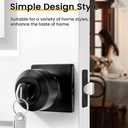 Goldenwarm Matte Black Entry Interior Door Knob, Square Exterior Door Knobs, Matte Black Exterior Key Door Knobs (1 Pack)