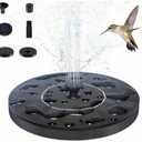 Honche 1.5W Solar Bird Bath Fountains Water Pump with 6 Nozzles, Garden, Pond, Pool, Patio, 6.3 Inch
