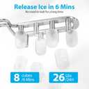 Aeitto Ice Maker Countertop 26lbs/24H, Ice Machine 8 Ice Cubes Ready in 6 Mins, 2 Sizes of Bullet Ice Portable Ice Makers with Basket & Scoop, Auto Self-Cleaning for Home/Kitchen/Office Stainless