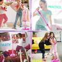 Mozlly Super Star Kids Karaoke Machine with Microphone Stand Playset - Pink Microphone with Stand with Built-in Jack and Speaker for MP3 Player, Singing Toys for Girls and Boys with Music and Light