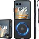 Spugan for Motorola Razr + Plus 2025 Case/Plus 2024 Case with MagSafe, [No Screen Protection] Slim Matte Translucent Shockproof Phone Case for Moto Razr + 2025/ Moto Razr + 2024 (Black)