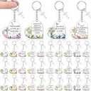 Sureio Christian Keychain Gift Bulk Religious Cross Bible Verse Acrylic Keychain Back To School Gift for Students VBS Church, 10