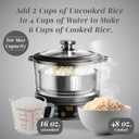 COOK WITH COLOR 3L Glass Mini Low Carb Rice Cooker Holds 2 Cups Raw/Makes 6 Cups Cooked with Auto Lift Filter Basket, Hotpot & Steamer for Rice, Grains, Digital Panel with Keep Warm, Black