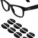 Compatible with Ray-Ban Meta Wayfarer Eyeglass Nose Pad, 8 Pairs Soft Silicone Nose Pads, Anti Slip Replacement Nose Pads (Black)