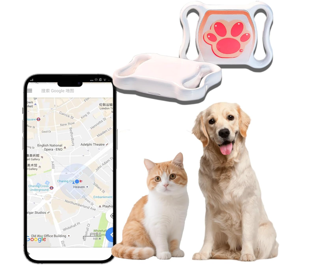 Pet GPS Tracker No Monthly Fee/Subscription, Free Pet Collar Included Long Battery Life 