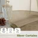 Lecloud Taupe Sheer Curtains for Bedroom Decor 84 Inches Long 2 Pcs, Modern Farmhouse Decor Rod Pockets Airy Light Filtering Curtains for Living Room, Dining Room Drapes, Each Panel 59" W x 84" L