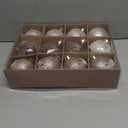 12PCS Clear Glitter Christmas Ball Ornaments, 3.15" Champagne Gold Sequin Christmas Decoration Set, Large Hanging Ornaments for Xmas Tree, Wedding, Holiday, Party