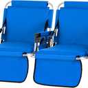 GREEN PARTY Stadium Seat for Bleachers Portable Outdoor Floor Folding Stadium Chair with Armrest, Back Support, Cup Holder, Mesh Bag and Hide Hooks, 17''W X 15''D X 17''H