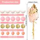 Ephlyn 21Pcs Ball Cake Toppers Flower Palm Leaf Cake Decorations for Bohemian Theme Boho Birthday Wedding Baby Shower Party Supplies Gold Pink