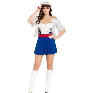 EraSpooky Womens Yacht Captain Costume Adult Sailor Dress Nautical Attire (Small)