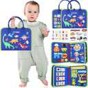 URMYWO Toddler Busy Board - Busy Book Montessori Toys Ages 3 and up - Preschool Learning Activities with Alphabet Number Animal, Educational Travel Toys Birthday Gifts for Kids, Compact