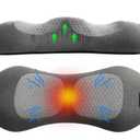 Triple Fusion Back Massager with Stretching, Vibration and Heat, 3-in-1 Electric Lumbar Pillow for Lower Back Tension Relief, Deep Tissue Relaxation Massage for Home, Office, Bed, Sofa, and Car Use