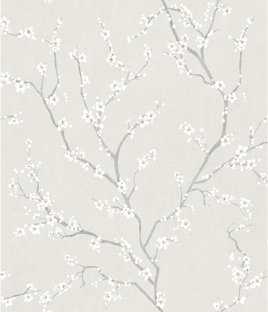 RoomMates RMK11271WP Pearl Cherry Blossom Peel and Stick Wallpaper,  1 roll - 20. 5 inch wide x 16. 5 feet = 28.18 square feet