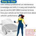 WiFi ELM327 OBD2 Adapter Scanner Reader for iOS iPhone and Android Phones OBD2 to WiFi OBD 2 ELM 327 Adapter Scanner Diagnostic Scan Tools OBDii ELM327 Interface Code Readers for Ford GM Chevy etc