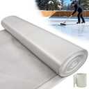 FULEIYA Plasti Ice Rink Liner for Backyard Ice Rink Kit Liner - 6Mil HDPE Plastic Sheeting Hockey Rink Liner with a Waterproof Repair Patch Tape, Backyard Rink Tarp, Grey, 20 x 40 Ft