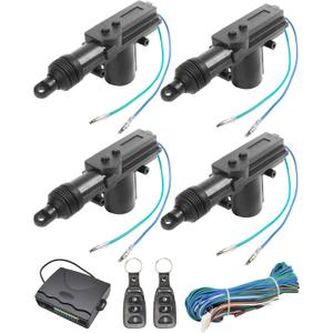 4PCS Power Door Lock Kit,Car Accessories Universal Car Door Lock Remote Lock Kit,Car Keyless Entry System with 2 Remote,12V Door Lock Actuator Car Remote Control