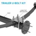 Square U-Bolt Kit for Boat Trailer Mounting Axle Leaf Springs Zinc(4 U-Bolt + 2 Plate),Heavy Duty Square U-Bolts with Nuts and Frame Plate for Trailer Automobiles Trailer (2" W x 5" L)