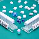 Mahjong All-in-One Tile Rack & Pusher, Clear Acrylic Mahjong Rack and Pusher Combo, Modern American Mahjong Tile Racks, Set of 4, White