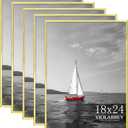 VIOLABBEY 18x24 Frame Set of 5, Gold Picture Frames for Wall Mounting Vertically or Horizontally, Gallery Wall Frame