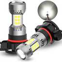 PHINLION 2504 PSX24W 12276 LED Fog Light Bulbs, 3200 Lumens Super Bright, 6000K Xenon White, 3030 30 SMD Chips, DRL Replacement Lamps for Cars, Trucks, SUVs