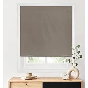 LazBlinds 100% Blackout Roller Shades, No Tools No Drill Cordless Blinds for Windows, Thermal Insulated UV Protection Privacy Window Shades for Bedroom (36''W x 72''H, Taupe)