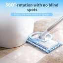 Snap Grip Mini Mop with Cloth Changing, Lazy Mop with Automatic Gripping, Convenient Zero-Touch Set, Portable Self-Squeeze, Small, Easy Cleaning for Home (with 5 Reusable Cloths)