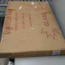 YOSHOOT Rustic Wooden Framed Wall Mirror, 40"x26", Natural Wood and Iron Bathroom Vanity Mirror for Farmhouse Decor, Vertical or Horizontal Hanging (Brown)