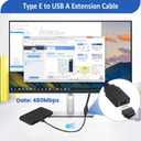 Type E to USB A Extension Cable Type-E Female to USB2.0 Motherboard Adapter USB 3.1 Type Extension Cable for Motherboard,External Hard Drive 40cm/15.7inch
