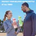 Bottle Bumper Silicone Boot with Handle for Owala 24oz Water Bottle, Sleeve Protector with Strap for Owala Freesip Water Bottle 24 oz, No Scratch Full Protetive Cover, for Running, Bike, Jogging(Green