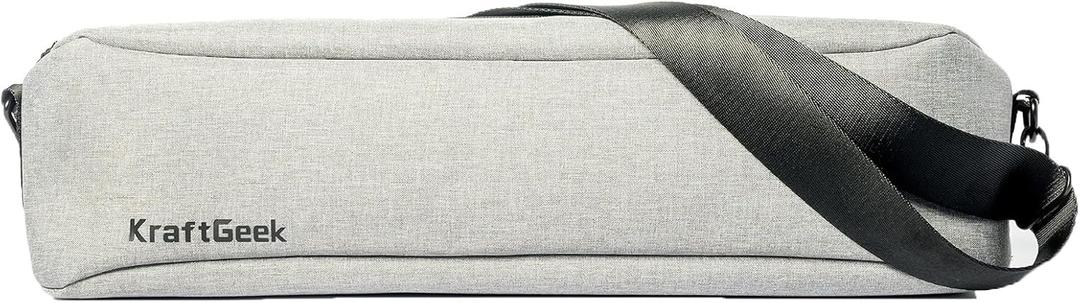 KraftGeek 18.5" Music Stand Carrying Case Compatible Music Stand, Single Compartments with Pockets, Heavy Duty with Adjustable Straps (Gray)