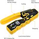 RJ45 Crimp Tool Kit Pass Through Crimper Stripper Cutter All-in-One Ethernet Crimper Tool for Cat5e Cat6 Cat6a 8P8C Pass Through Modular Plugs With 2 Replacement Blades