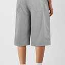 Heyfanee Mens Long Baggy Shorts Below Knee Loose Fit Corduroy Shorts for Skateboard Hip Hop (Gray)