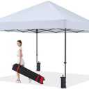 COOSHADE Durable Easy Pop Up Canopy Tent 12x12Ft (Silver White)