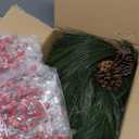 6ft Christmas Long Needle Pine Garland Realistic Norfolk Pine Garland with Pinecones Red Berries Artificial Real Touch Greenery Xmas Decor for Indoor Outdoor Mantel Dining Table Stair