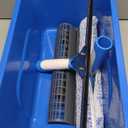 Squeegee with Shelf Storage for Window Cleaning,Window Cleaning Squeegee kit with Bucket & Microfiber Scrubber,Bathroom,Shower Doors, Mirrors, Tiles, and Car Windows Blue