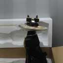 Beautiful and Elegant Decorative Pieces for Home, Dog Side Table with Tray and StorageDog 3D Sculpture Coffee Table Unique Home Decor(Black)