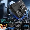 DEERLAMN Case for iPhone 16 Pro Max with Slide Camera Cover+Screen Protector (1 Pack), Rotated Ring Kickstand Military Grade Shockproof Protective Cover-Black