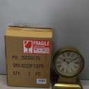 NIKKY HOME Vintage Gold Mantle Clock, Silent NonTicking Battery Operated Rustic Table Desk Shelf Clock for Living Room Decor