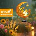 ZNYCYE Solar Lights Outdoor Decorative Moon Angel Solar Stake Lights Pathway Lights, Birthday Gifts for Women mom Grandma,Fairy Garden Decor Waterproof for Walkway, Yard, Lawn, Patio (Warm White)