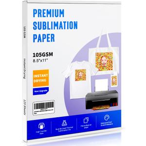 Sublimation Paper 8.5 x 11 inches - 125 Sheets 105gsm Compatible with Any Inkjet Printer For DIY Unique Holiday Birthdays Gifts