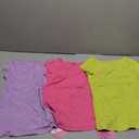 Oakgarden 3 Pack Girls Tops Short Cap Sleeve Boat Neck Kids Slim Fit Shirts Ribbed Teen Basic Casual Solid Trendy Tees Summer(Lemon Green, Purple, Rose Red,7-8 Years)