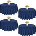 4 Pack 120 Inch Navy Blue Polyester Round Table Cloth Washable Fabric Table Covers for Wedding Dining Table Buffet Parties Banquet Decor