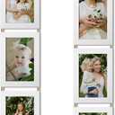 QUTREY 4x6 Collage Picture Frames White, 3 Openings Vertical 4 x 6 Hanging Photo Frames Display 4 by 6 inch Pictures for Wall Decor, 2 Pack