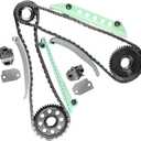 ECCPP Timing Chain Kit fits for Ford for F-150, 1997-2007 for ford E150 for F150 Explorer Expediton 4.6 281CID WINDSOR,w/Timing Chains Crank Sprocket Tensioner Guide rails