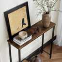 Narrow Entryway Console Table & Sofa Side Table - Industrial Hallway Table for Small Spaces, Behind Couch Table, Multi-Functional Living Room Bedroom Office,Brown, 29.5" x 9.4" x 29.5"