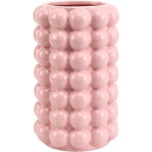Bubble Vase, Pink Ceramic Vase, Short Vase, Ceramic Flower Vase, Modern Vase, Decorative Vase for Decor, Tall Bubble Vase for Living Room, Wedding, Entryway, Mantel, Office, 8.5 Inches (Large)