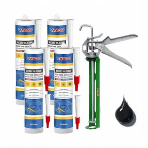 VGS067 Black Silicone Sealant - Heavy Duty Structural Glass Adhesive for Large Aquariums & Construction Projects - Waterproof, Industrial Grade, UV Resistant - 10.15 fl oz Per Tube (4 Pack)